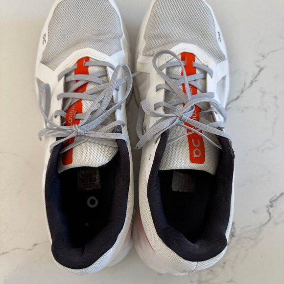 On Running Men's Athletic Shoes in White and Red - Picture 2 of 7